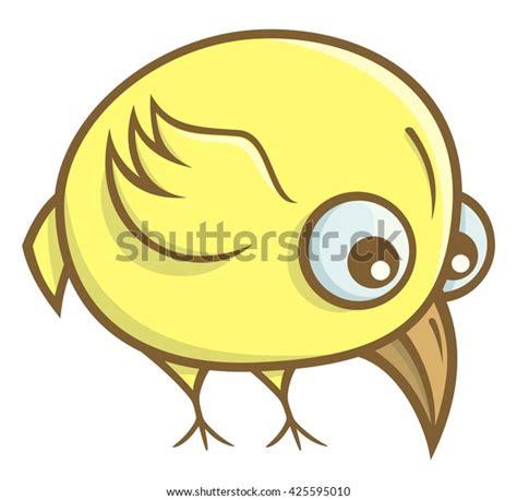 Cute Funny Yellow Bird Cartoon Isolated Stock Vector Royalty Free