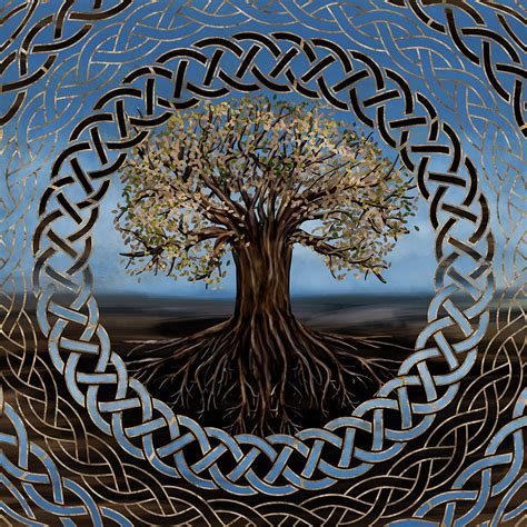Tree Of Life Yggdrasil Drawing Digital Art By Creativemotions