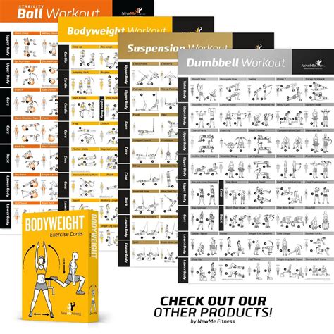 Bodyweight Exercise Poster Total Body Workout Personal Trainer Fitness Program Home G