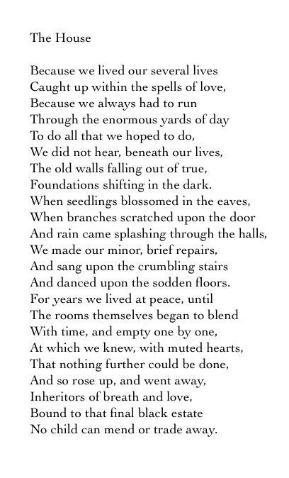 Poems for new doctors (scottish poetry library, 2014). The House - Mary Oliver | Mary oliver poems, Mary oliver ...