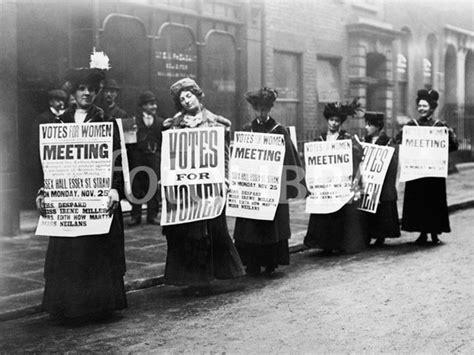 Vintage Photo Circa 1912 Of Suffragettes With Placards Protesting In
