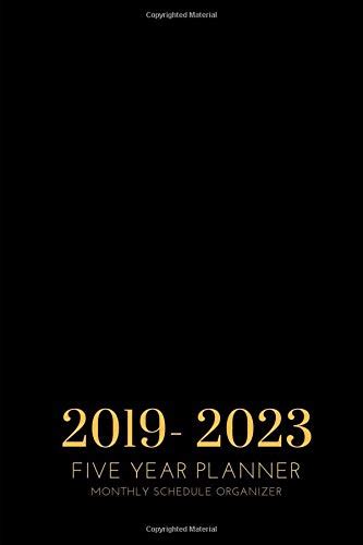 Descargar 2019 2023 Five Year Planner Monthly Schedule Organizer Black