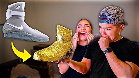 Turning Husbands Nike Air Mags Gold Youtube