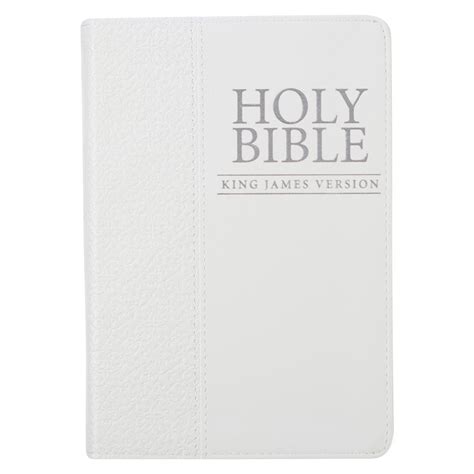 White Faux Leather Compact King James Version Bible Kjv Bibles