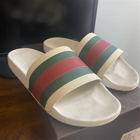 Gucci Mens White Slides Depop