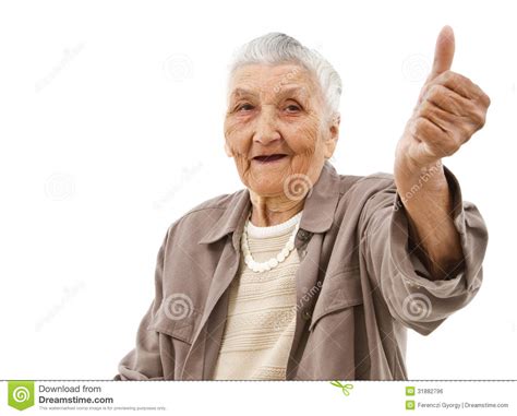 Old Lady With Thumbs Up Royalty Free Stock Image Image