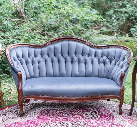 A recliner sofa might just be what you need to make your living room more inviting. Vintage Victorian Two Seater Velvet Sofa | Velvet sofa ...