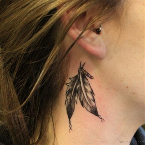 60 Appealing Feather Tattoos On Neck
