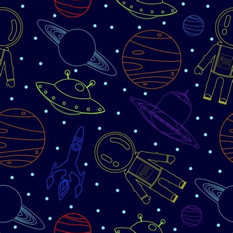 Space Background Colored Repeating Icons Sketch Ai Eps Vector Uidownload