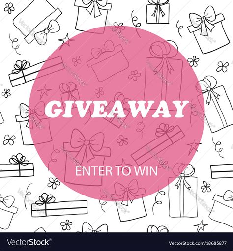Giveaway Card Template Royalty Free Vector Image