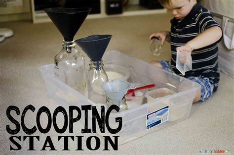 Scooping Station A Sensory Pouring Activity Busy Toddler