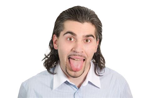 Young Handsome Male Shows His Tongue Isolated Stock Image Image 7668831