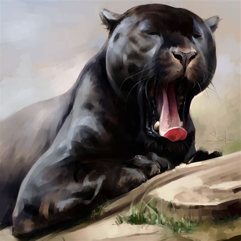 824307 Big Cats Panthers Painting Art Rare Gallery Hd Wallpapers