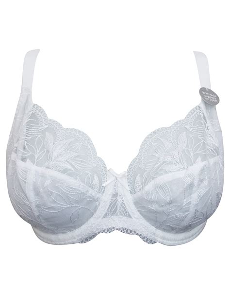 George G3orge White Embroidered Wired Full Cup Bra Size 34 To 42 C D Dd F G H