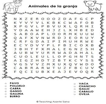 Sopa De Letras De Granja Para Imprimir Sopas De Letras Para Imprimir