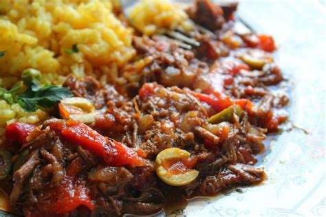 Cuban Beef Stew Is A Simple Dish Shredded Beef Peppers And Onions