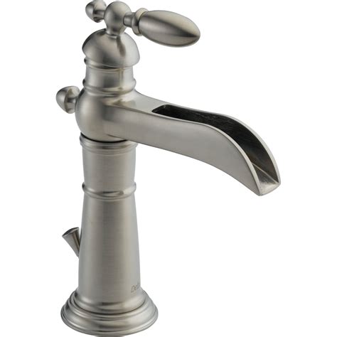 Delta Victorian Waterfall Single Handle Stainless Finish Bathroom Fauc