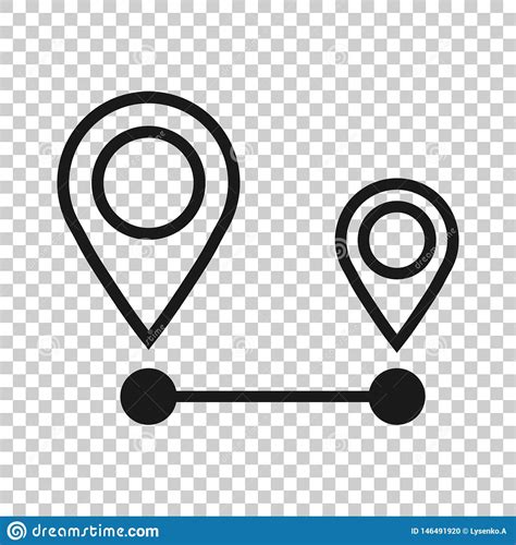 Distance Pin Icon In Transparent Style Gps Navigation Vector