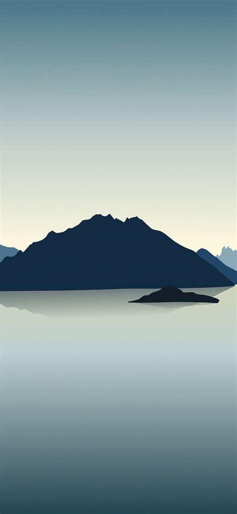 1242x2688 Vector Landscape Reflection Mountains Iphone Xs Max