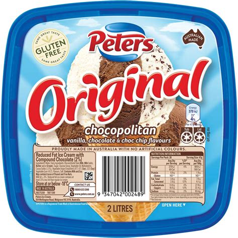 Peters Original Chocopolitan Ice Cream Tub 2l Woolworths