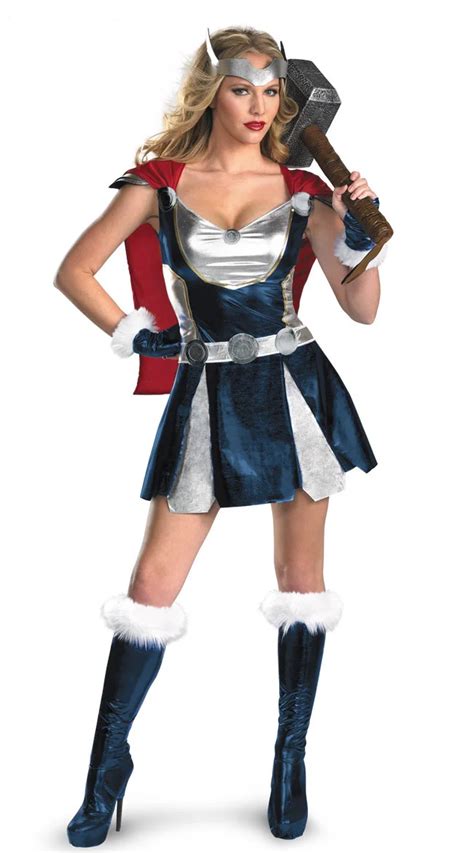 Adult Sassy Thor Costume Women Deluxe Fancy Warrior Costume Girl