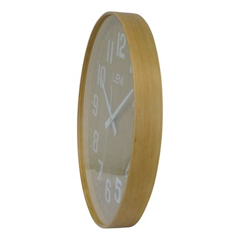 Leni Bamboo Wooden Wall Clock Small Side 2
