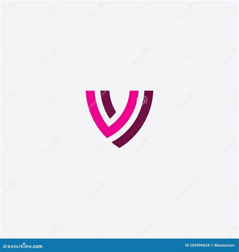 V Letter Purple Symbol Logo Stock Vector Illustration Of Template