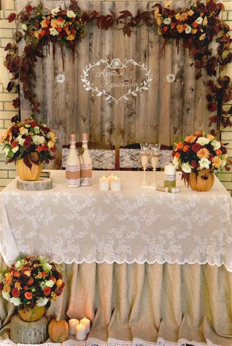 20 Fall Wedding Reception Sweetheart Table Ideas Roses