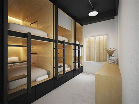 Ora Hostel Bangkok Thailand Sea Architecture Bunk Bed Rooms Bunk Beds Built In Hostel Room