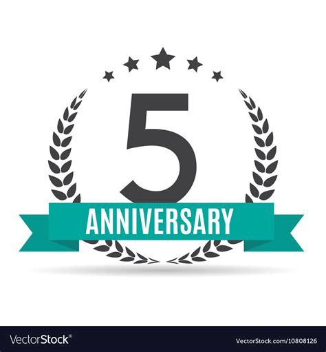 Template Logo 5 Years Anniversary Royalty Free Vector Image