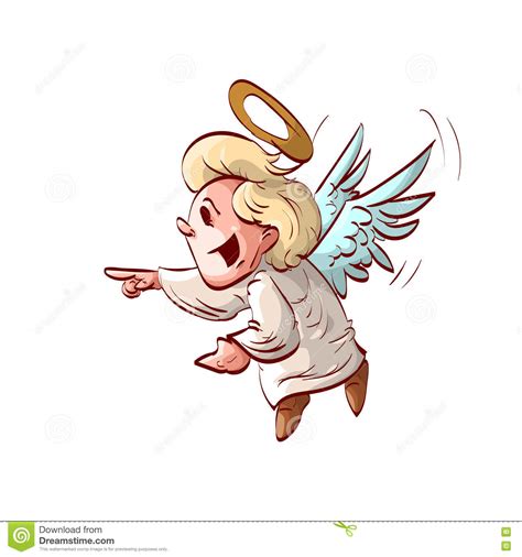 Cartoon Cute Angel Laughing Stock Vector Illustration