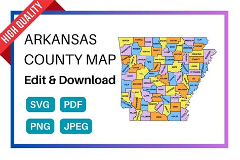 Arkansas County Map Editable Printable State County Maps