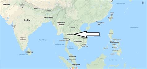 Thailand Location On World Map Map
