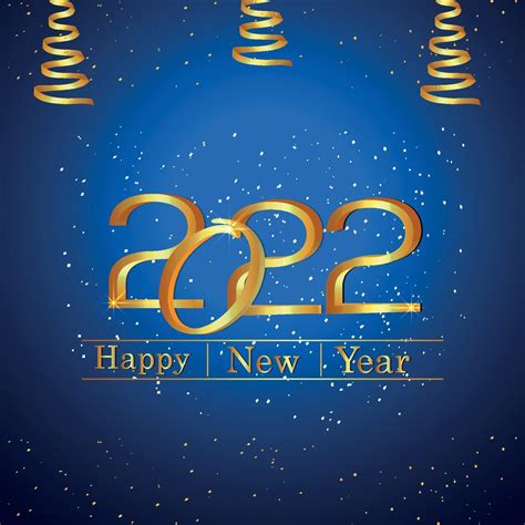 2022 Happy New Year Golden Text Effect On Creative Background 2294894