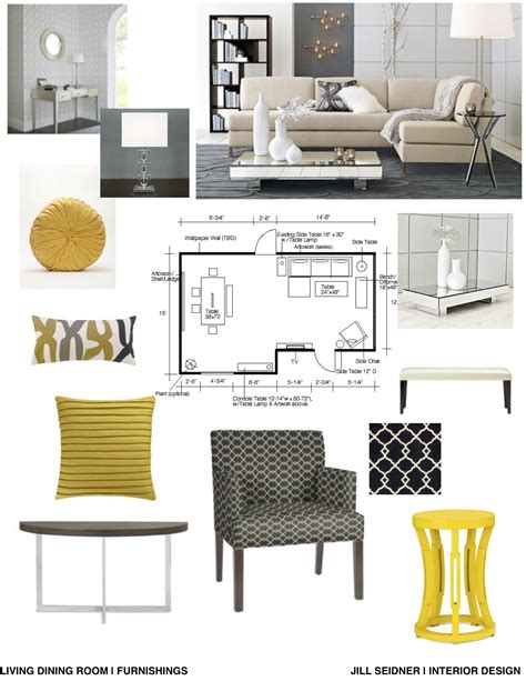 Concept Board For An Apartment Living And Dining Room Jill Seidner