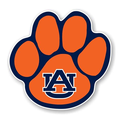 Auburn Tigers Paw Orange Precision Cut Decal Sticker