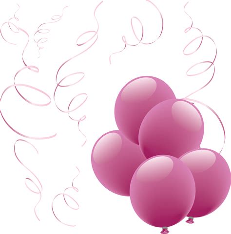 Transparent Background Pink And Purple Balloons Png Merteberte