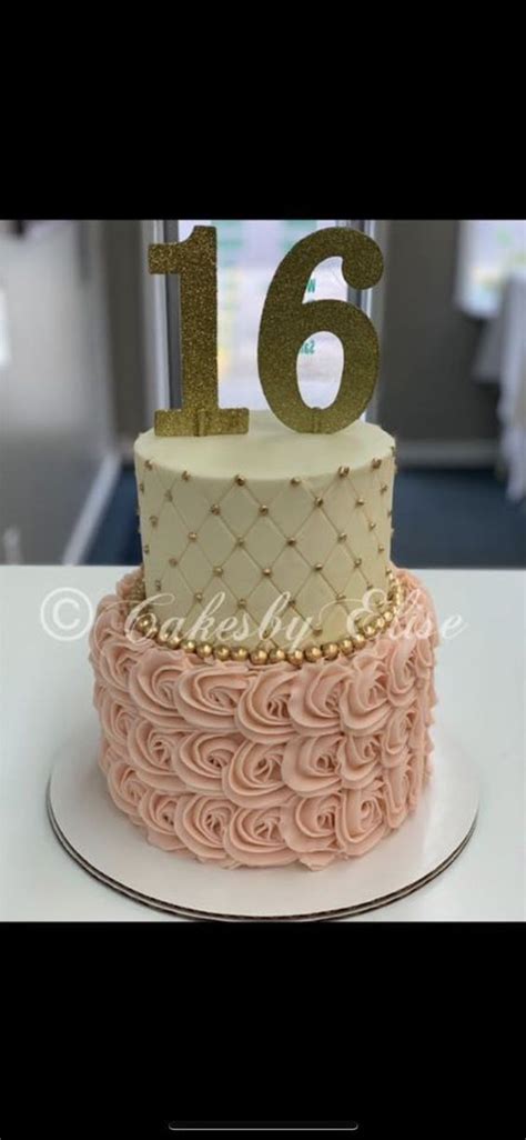 16th Birthday Cakes Gold 16th Birthday Rose Gold Themed Canoodle Cake