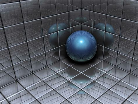 Sphere 3d Reflection Blue Ball And Mirror Tiles Sphere 3d