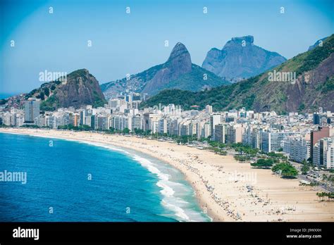 Bright Scenic View Of The Rio De Janeiro Brazil Skyline Overlooking