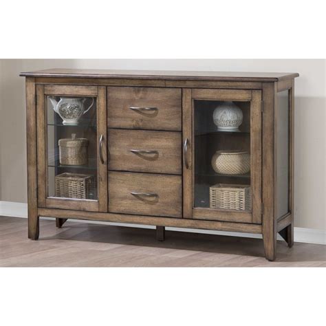 Winners Only Carmel 000026575300 Rustic 54 Sideboard With Glass Doors