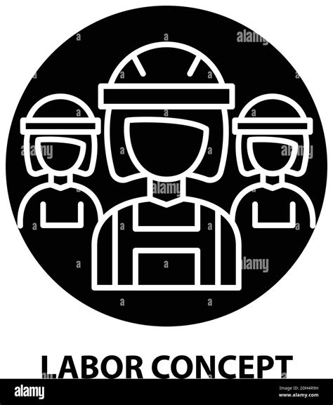 Labor Concept Icon Black Vector Sign With Editable Strokes Concept