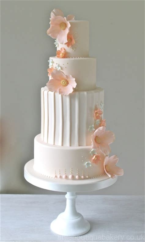 Brides Wedding Cakes Feature Pleats And Coral Little Boutique Bakery