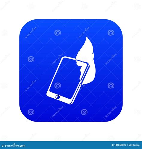 Fire Smartphone Icon Blue Vector Stock Vector Illustration Of Circuit