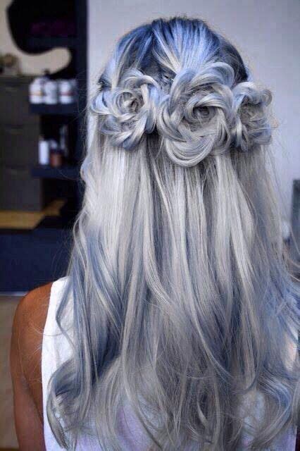 Grey Pastel Hair With Twists Hair Pinterest