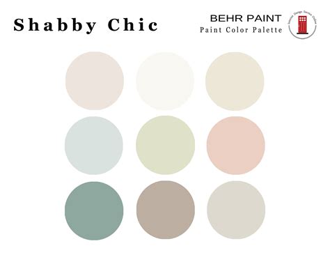 Shabby Chic Behr Paint Palette Cottage Colors Whole House Paint Palette