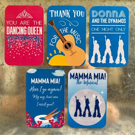 Mamma Mia Inspired Large Flat Magnet Pack Musical Theatre Etsy