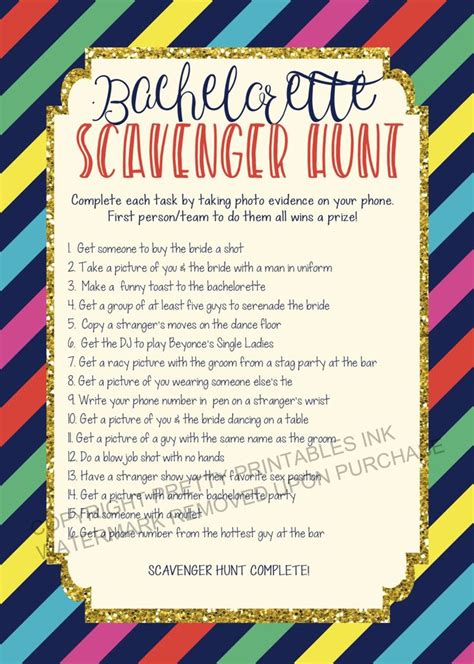 instant download bachelorette scavenger hunt printable bachelorette game bachelorette party