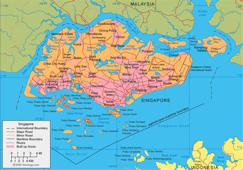 Singapur Geographischen Karte
