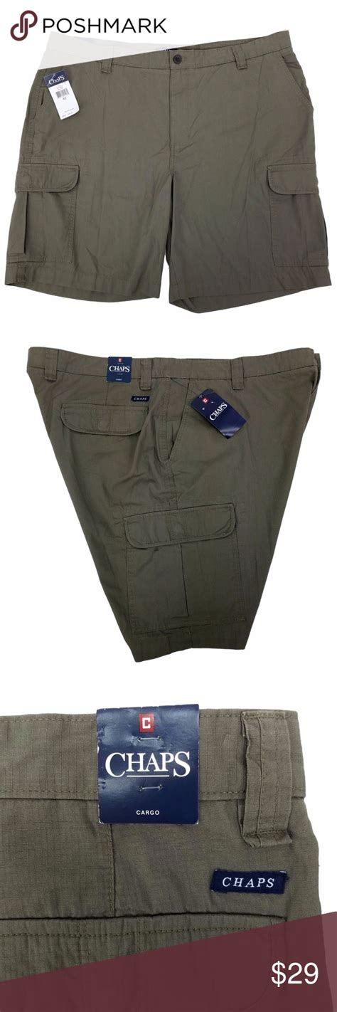 New Chaps Woodland Cargo Shorts Dark Khaki Sz 42 Cargo Shorts Dark